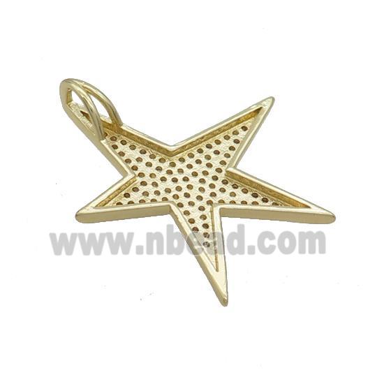 Copper Star Pendant Pave Zircon Gold Plated