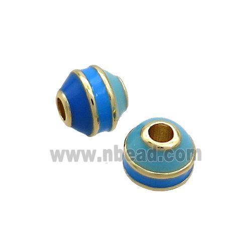 Copper Bicone Beads Enamel Multicolor Gold Plated