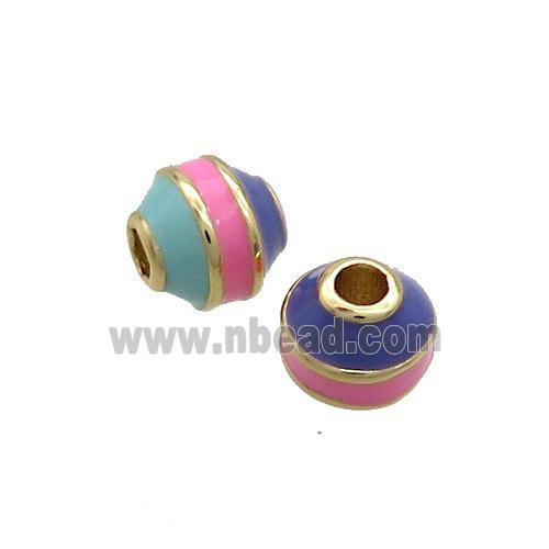 Copper Bicone Beads Enamel Multicolor Gold Plated