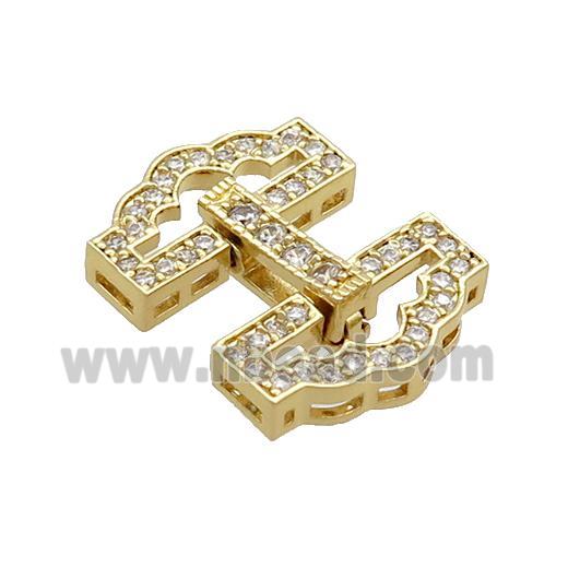 Copper Clasp Pave Zircon Gold Plated