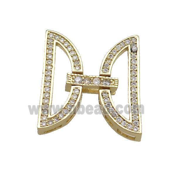 Copper Clasp Pave Zircon Gold Plated