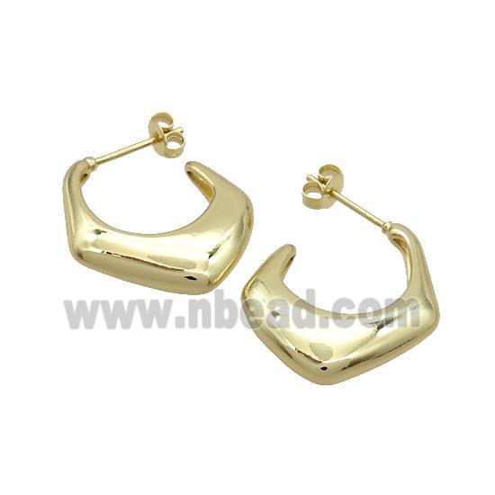 Copper Stud Earrings Gold Plated