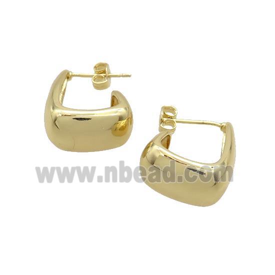 Copper Stud Earrings Gold Plated