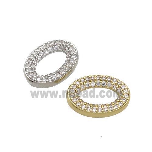 Copper Oval Connector Pave Zircon Mixed