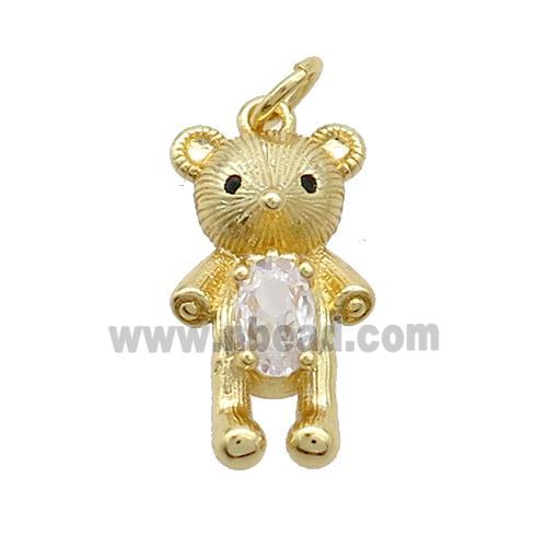 Copper Rat Charms Pendant Pave Zircon Gold Plated