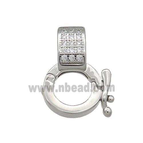 Copper Bails Pave Zircon Platinum Plated