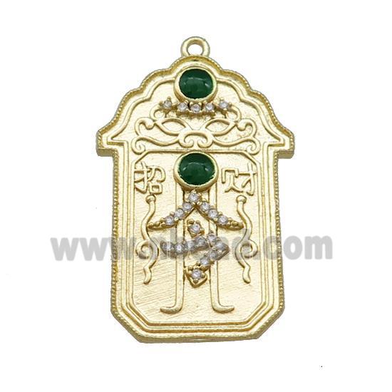 Copper Pendant Zhaocai Card Gold Plated