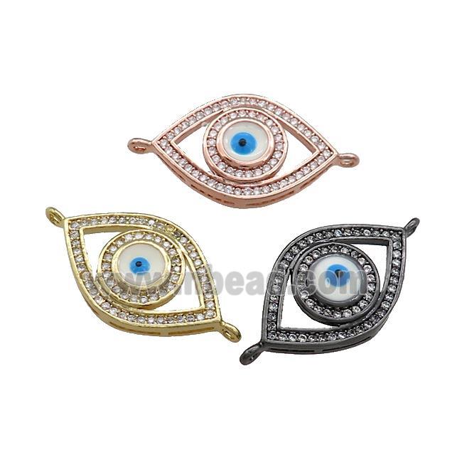 Copper Evil Eye Connector Pave Zircon Mixed