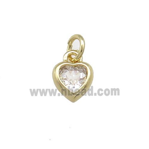 Copper Heart Pendant Pave Zircon Gold Plated