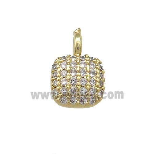 Copper Square Pendant Pave Zircon Gold Plated