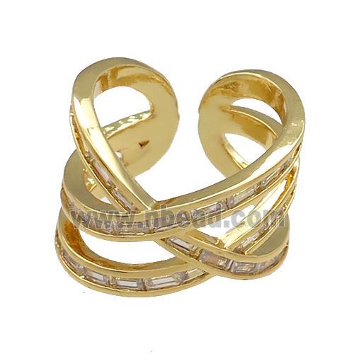 Copper Rings Pave Zircon Gold Plated