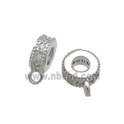 Copper Bails Pave Zircon Platinum Plated