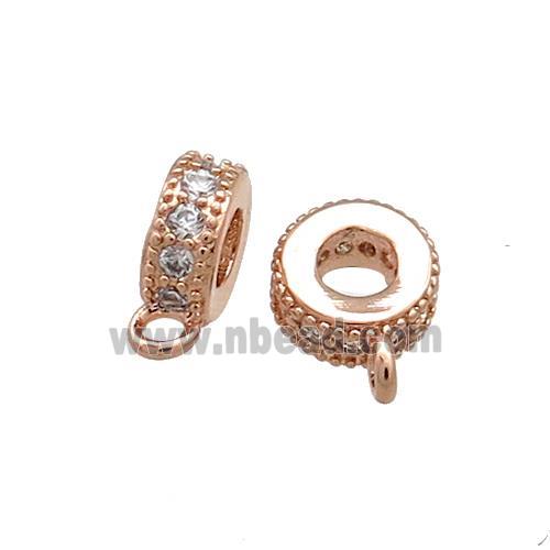 Copper Bails Pave Zircon Rose Gold