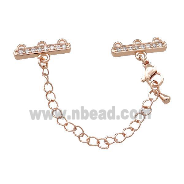 Copper CordEnd Pave Zircon Rose Gold