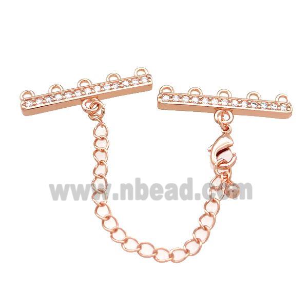 Copper CordEnd Pave Zircon Rose Gold