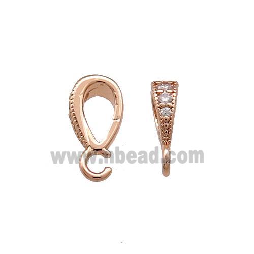 Copper Bail Pave Zircon Rose Gold