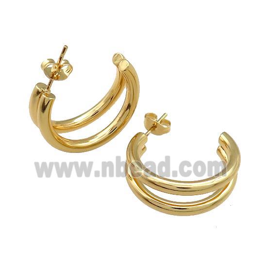 Copper Stud Earrings Gold Plated