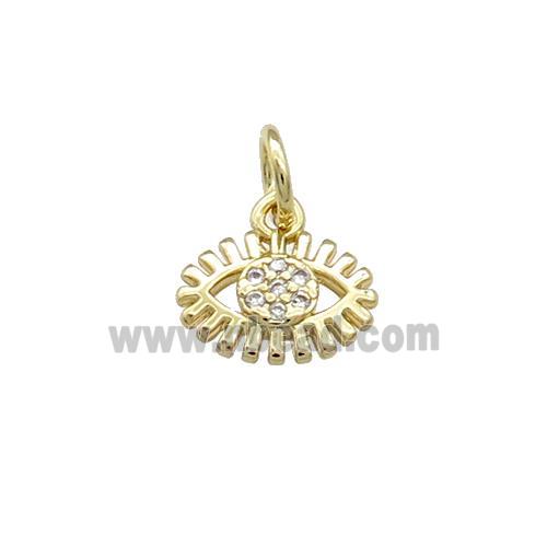 Copper Eye Pendant Pave Zircon Gold Plated