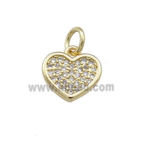 Copper Heart Pendant Pave Zircon Gold Plated