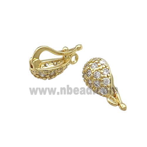 Copper Clasp Pave Zircon Gold Plated