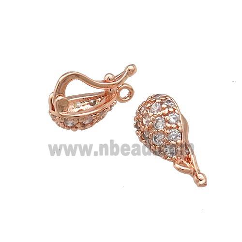 Copper Clasp Pave Zircon Rose Gold