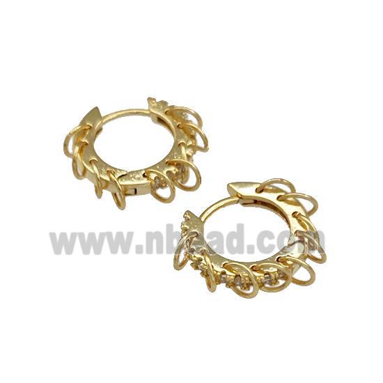 Copper Hoop Earrings Gold Plated