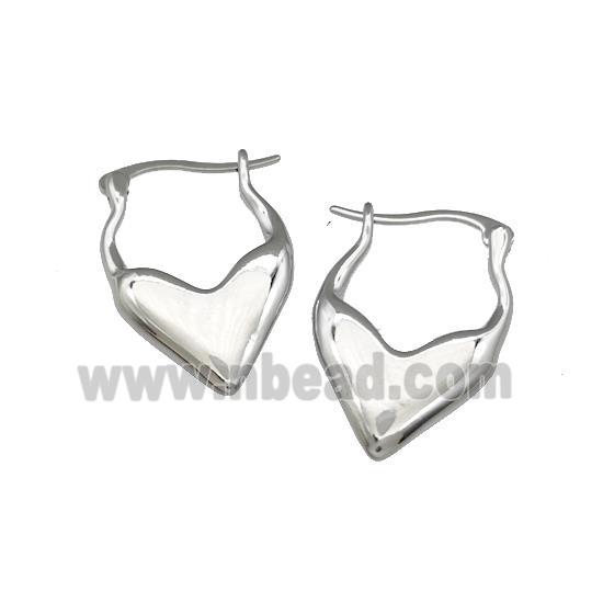 Copper Latchback Earrings Platinum Plated