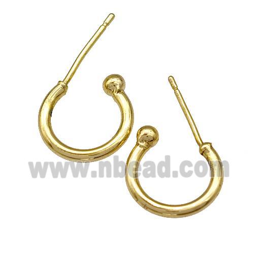 Copper Stud Earrings Gold Plated