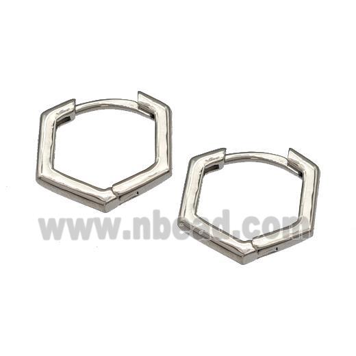 Copper Latchback Earrings Platinum Plated