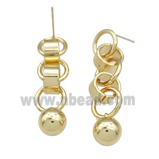 Copper Stud Earrings Gold Plated