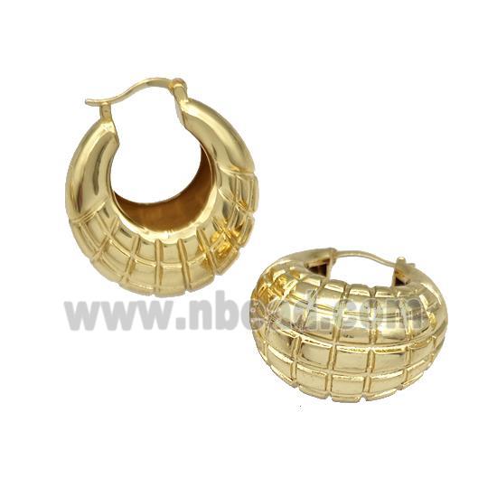 Copper Latchback Earrings Hollow Gold Plated