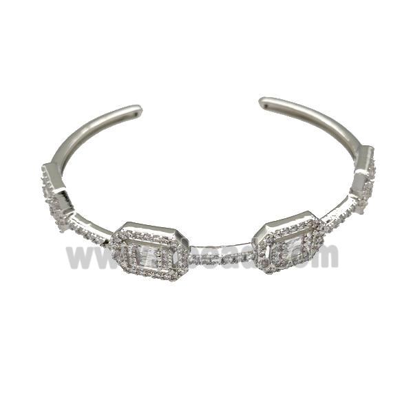 Copper Bangles Pave Zircon Platinum Plated