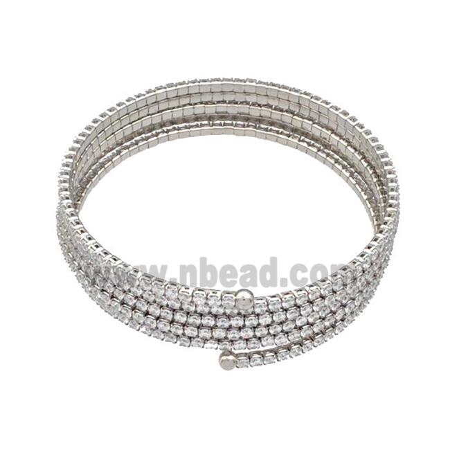 Copper Bangles Micro Pave Zirconia Platinum Plated