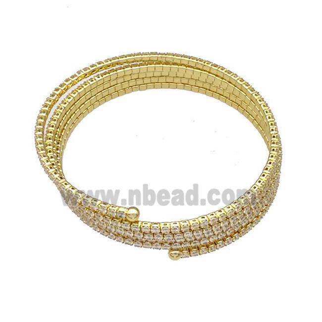 Copper Bangles Pave Zircon Gold Plated