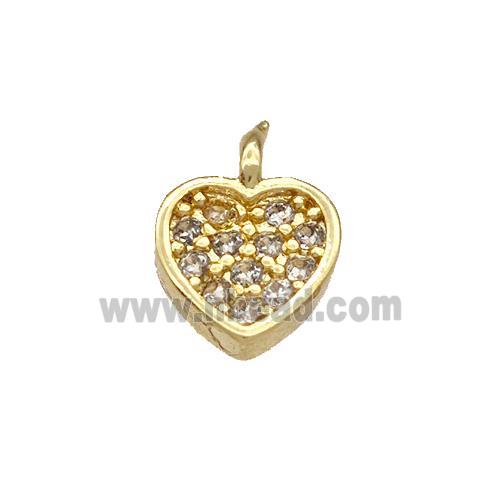 Copper Heart Pendant Micro Pave Zirconia Gold Plated