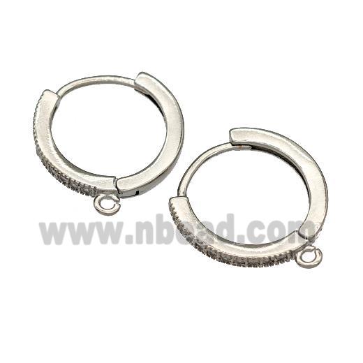 Copper Hoop Earrings Platinum Plated