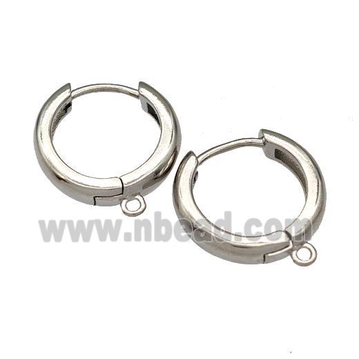 Copper Hoop Earrings Platinum Plated