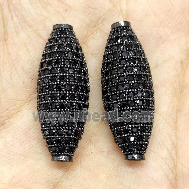 Copper Rice Beads Micro Pave Zirconia Black Plated