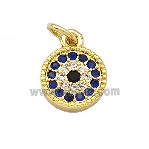 Copper Circle Pendant Micro Pave Zirconia Gold Plated