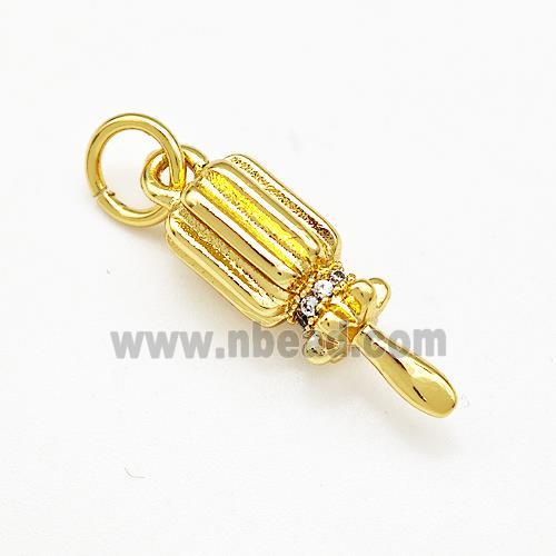 Copper Pendant Pave Zircon Gold Plated