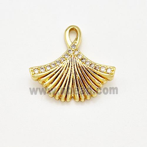 Copper Pendant Pave Zircon Gold Plated