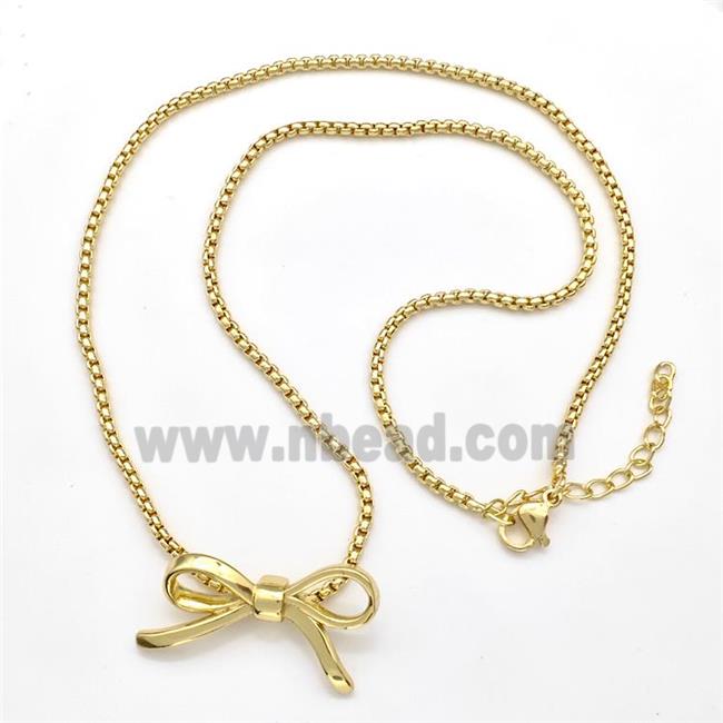 Copper Necklaces Bow Gold Plated