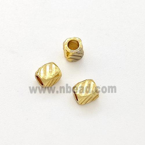 Copper Cube Beads Gold Plated