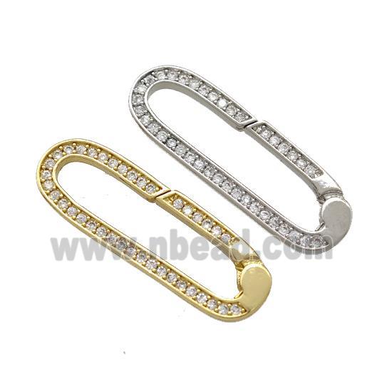 Copper Carabiner Clasp Micro Pave Zirconia Mixed