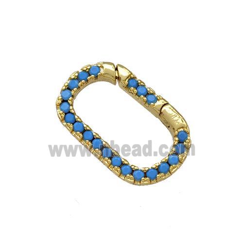 Copper Carabiner Clasp Micro Pave Zirconia Gold Plated