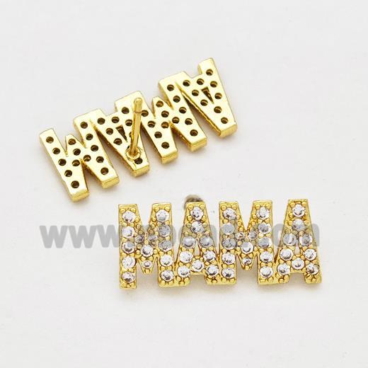 Copper MAMA Earrings Stud Pave Zirconia Gold Plated