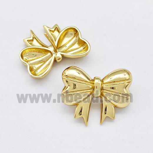 Copper Bow Stud Earrings Gold Plated