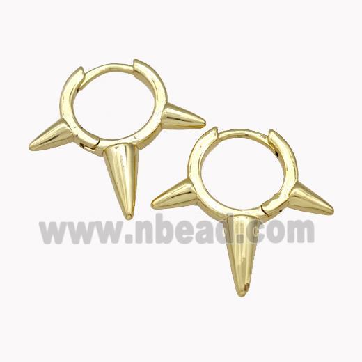 Copper Spike Hoop Earrings Piercing Septum Gold Plated