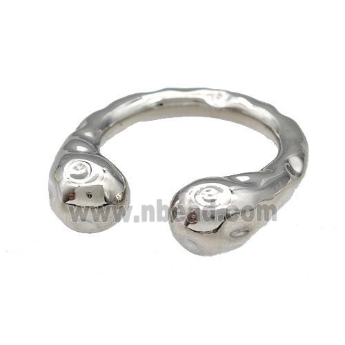 Copper Snake Rings Hammered Platinum Plated