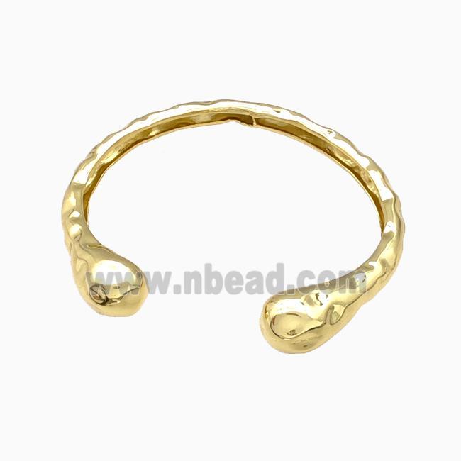 Copper Snake Bangle Hammered Gold Plated